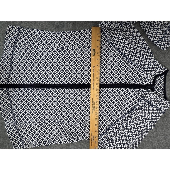 Talbots Women's Full Zip Jacket Sweatshirt Blue & White Size Medium - Picture 9 of 9